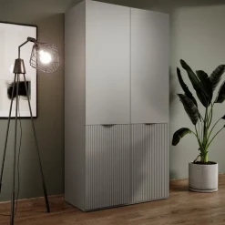 Meble Dla Dzieci|Zestawy Mebli Do Przedpokoju>PIASKI Dwudrzwiowa szara szafa modułowa z półkami i drążkami 101 cm SIGMA szary