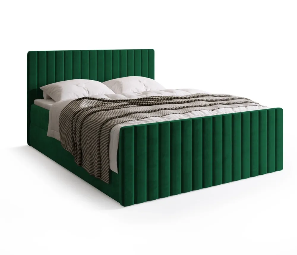 Łóżka Małżeńskie|Łóżka Ze Stelażem>BROMARKT Dwuosobowe łóżko do sypialni zielone 180x200 cm z pojemnikiem DREAM DUO