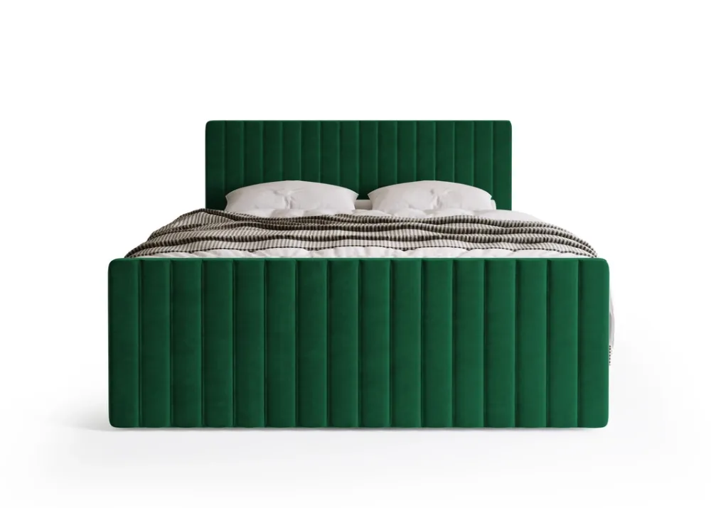 Łóżka Małżeńskie|Łóżka Ze Stelażem>BROMARKT Dwuosobowe łóżko do sypialni zielone 180x200 cm z pojemnikiem DREAM DUO