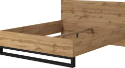 Łóżka Młodzieżowe|Łóżka Z Zagłówkiem>Helvetia Dwuosobowe łóżko drewniane do sypialni 160x200 cm HALLE S