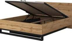 Łóżka Młodzieżowe|Łóżka Z Zagłówkiem>Helvetia Dwuosobowe łóżko drewniane ze stelażem do sypialni 160x200 cm HALLE S