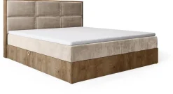 Meble Młodzieżowe|Łóżka Młodzieżowe></noscript>BROMARKT Dwuosobowe łóżko kontynentalne 140x200 cm z pojemnikiem LOFT dąb lefkas