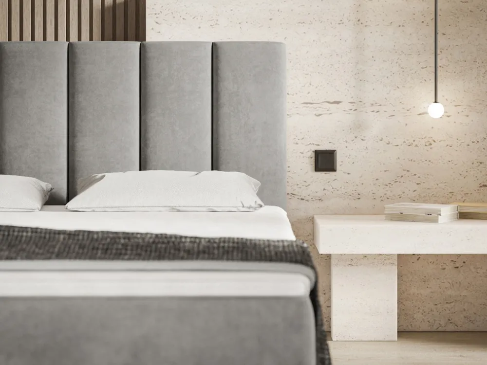 Łóżka Młodzieżowe|Łóżka Ze Stelażem>Riban Dwuosobowe łóżko kontynentalne 140x200 cm z pojemnikiem OWEL