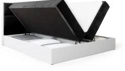 Łóżka Małżeńskie|Łóżka Ze Stelażem>BROMARKT Dwuosobowe łóżko kontynentalne z pojemnikiem 160x200 cm LOFT biały