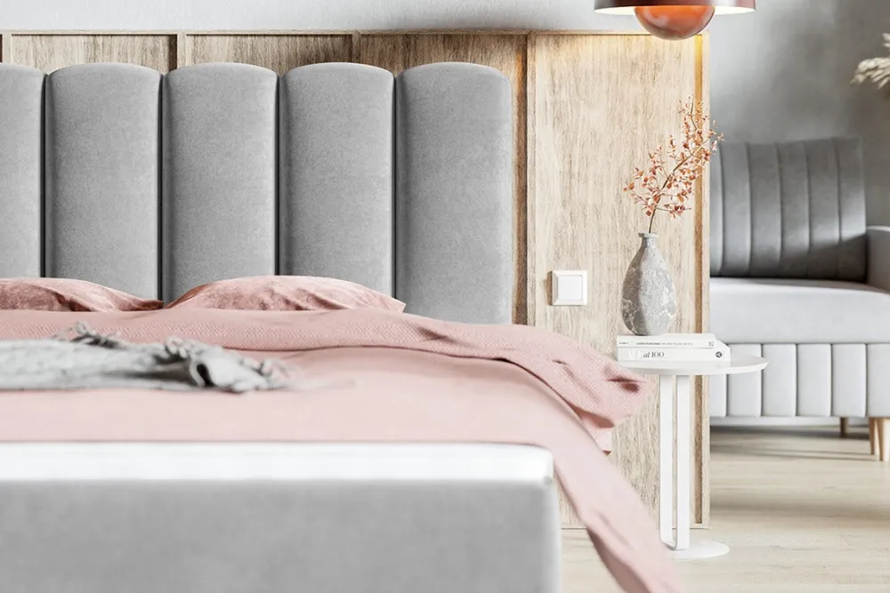 Łóżka Czarne|Łóżka Białe>Riban Dwuosobowe łóżko kontynentalne 180x200 cm z pojemnikiem do sypialni BALENO