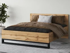 Łóżka Z Zagłówkiem|Łóżka Loftowe>Helvetia Dwuosobowe łóżko małżeńskie do sypialni 180x200 cm HALLE S