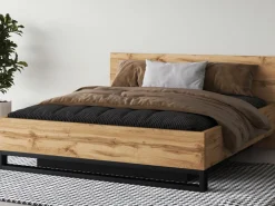 Łóżka Z Zagłówkiem|Łóżka Z Pojemnikiem></noscript>Helvetia Dwuosobowe łóżko małżeńskie ze stelażem do sypialni 180x200 cm HALLE S