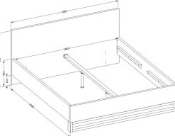 Łóżka Z Zagłówkiem|Łóżka Z Pojemnikiem></noscript>Helvetia Dwuosobowe łóżko małżeńskie ze stelażem do sypialni 180x200 cm HALLE S