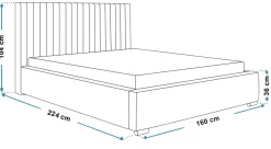Łóżka Młodzieżowe|Łóżka Z Zagłówkiem></noscript>Riban Dwuosobowe łóżko tapicerowane z pojemnikiem 140x200 cm HEROLD