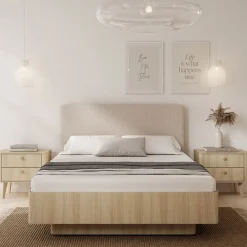 Meble Młodzieżowe|Łóżka Młodzieżowe>LASKI Dwuosobowe łóżko 160x200 cm z pojemnikiem do sypialni VELMO dąb barista