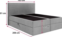 Łóżka Kontynentalne|Łóżka Ze Stelażem></noscript>BROMARKT Dwuosobowe tapicerowane łóżko kontynentalne 160x200 cm z pojemnikiem MALIBU