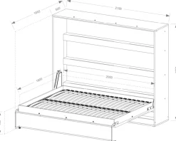Meble Dla Dzieci|Meble Młodzieżowe></noscript>DOMEL Dwuosobowy półkotapczan 160x200 cm poziomy PERFECT opcja oświetlenia