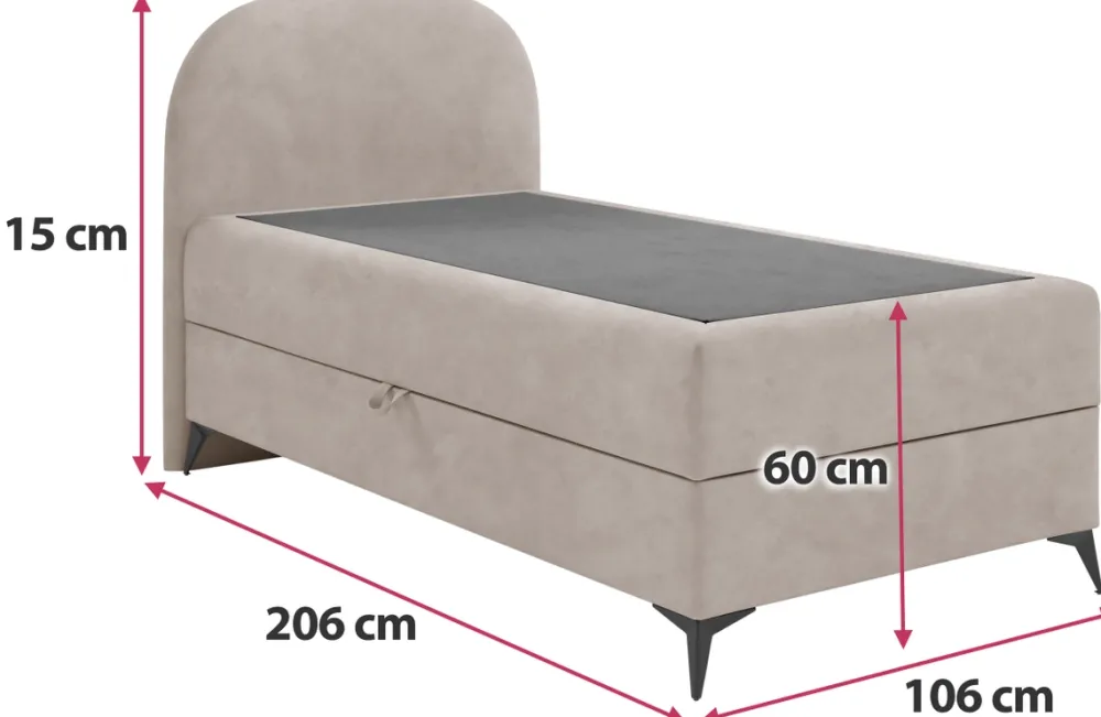 Łóżka Młodzieżowe|Łóżka Ze Stelażem>BROMARKT Dziecięce łóżko 100x200 cm jednoosobowe kontynentalne SERENO