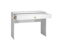 Toaletki I Konsole>ML Meble Elegancka toaletka z szufladą do sypialni GOLDIN biały połysk