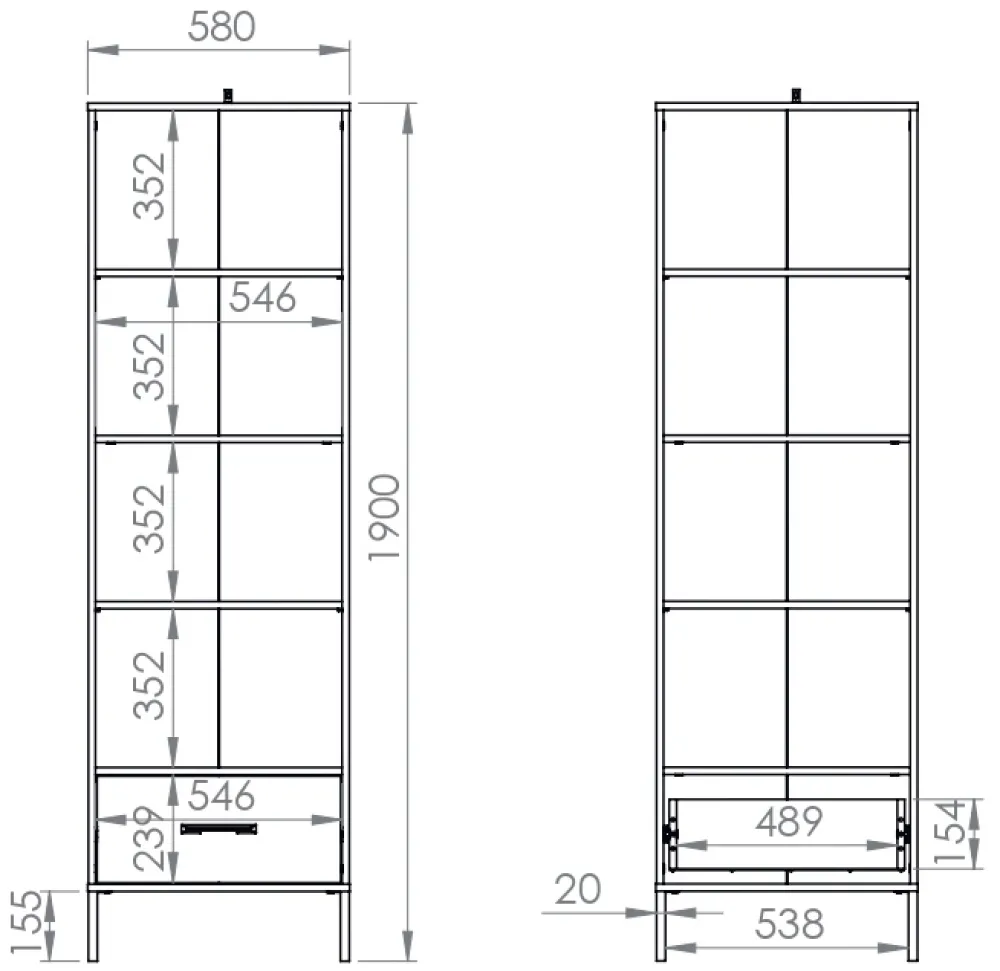 Zestawy Mebli Młodzieżowych>ML Meble Elegancki regał do pokoju młodzieżowego COLT