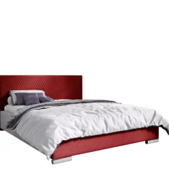 Łóżka Młodzieżowe|Łóżka Nowoczesne>Gruszka Eleganckie łóżko czerwone tapicerowane 140x200 CHICAGO