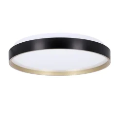 Oświetlenie Pokoju Dziecięcego|Oświetlenie Przedpokoju>Candellux Lighting Florida lampa sufit. plafon czarno złoty+biały 18w led 33 cm klosz biały sky ef