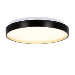 Oświetlenie Pokoju Dziecięcego|Oświetlenie Przedpokoju></noscript>Candellux Lighting Florida lampa sufit. plafon czarno złoty+biały 18w led 33 cm klosz biały sky ef