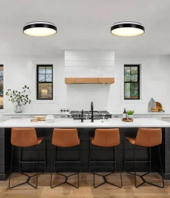 Oświetlenie Pokoju Dziecięcego|Oświetlenie Przedpokoju></noscript>Candellux Lighting Florida lampa sufit. plafon czarno złoty+biały 18w led 33 cm klosz biały sky ef