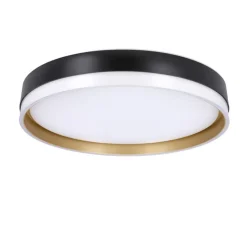 Oświetlenie Pokoju Dziecięcego|Oświetlenie Przedpokoju></noscript>Candellux Lighting Florida lampa sufitowa plafon biało złoty+czarny 24w led 38 cm klosz biały