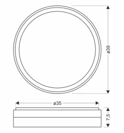 Oświetlenie Pokoju Dziecięcego|Oświetlenie Przedpokoju></noscript>Candellux Lighting Florida lampa sufitowa plafon biały+czarny 24w led 39 cm klosz biały