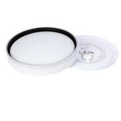 Oświetlenie Pokoju Dziecięcego|Oświetlenie Przedpokoju></noscript>Candellux Lighting Florida lampa sufitowa plafon biały+czarny 24w led 39 cm klosz biały