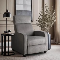Meble Młodzieżowe|Fotele>MEBEL ELITE Fotel rozkładany do salonu sztruksowy DUMIO szary