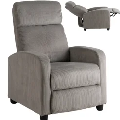 Meble Młodzieżowe|Fotele></noscript>MEBEL ELITE Fotel rozkładany do salonu sztruksowy DUMIO szary