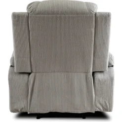 Fotele></noscript>MEBEL ELITE Fotel rozkładany do salonu z funkcją masażu BRANO szary sztruks