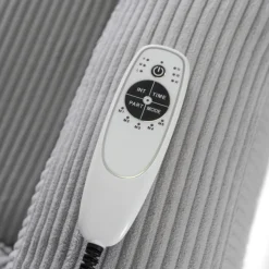 Fotele></noscript>MEBEL ELITE Fotel rozkładany do salonu z funkcją masażu BRANO szary sztruks