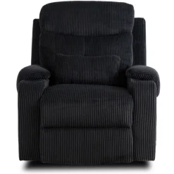 Fotele></noscript>MEBEL ELITE Fotel rozkładany do spania czarny do salonu TURIN
