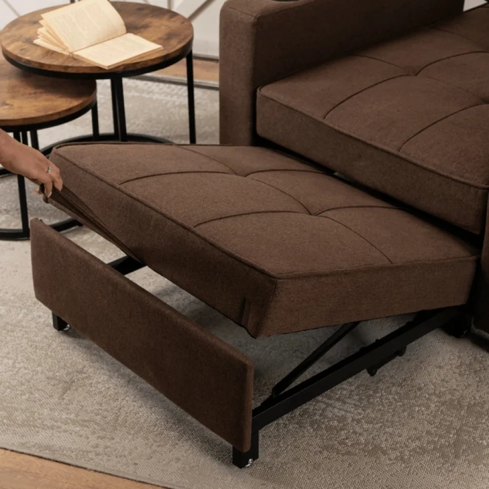 Meble Młodzieżowe|Fotele>MEBEL ELITE Fotel rozkładany z funkcją spania do salonu SOREL brązowy