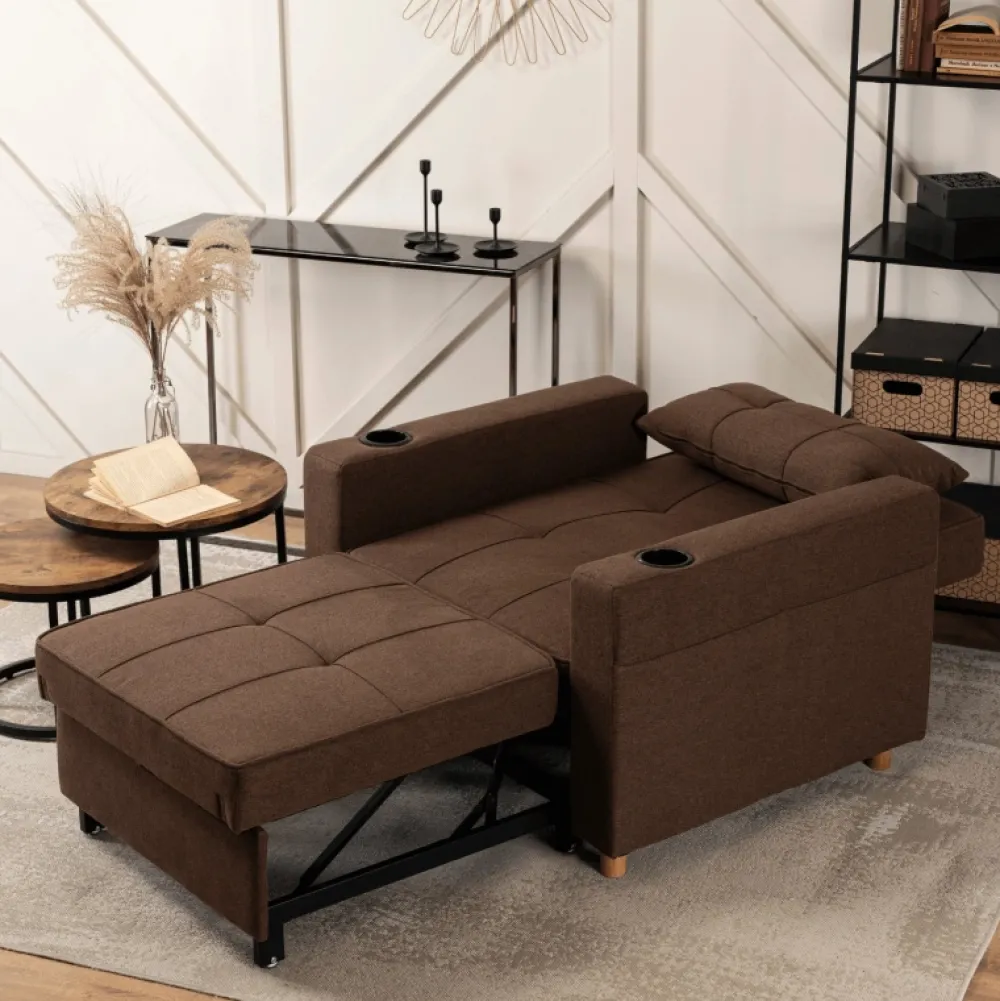 Meble Młodzieżowe|Fotele>MEBEL ELITE Fotel rozkładany z funkcją spania do salonu SOREL brązowy