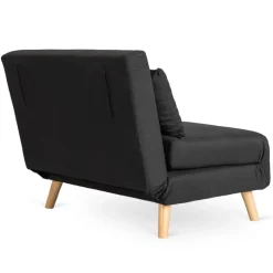 Fotele></noscript>MEBEL ELITE Fotel rozkładany z funkcją spania 100 cm do salonu MALIE czarny