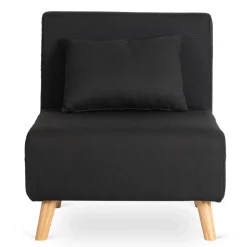 Fotele></noscript>MEBEL ELITE Fotel rozkładany z funkcją spania do salonu MALIE czarny