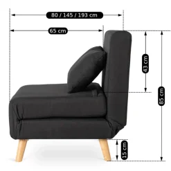Fotele></noscript>MEBEL ELITE Fotel rozkładany z funkcją spania do salonu MALIE czarny