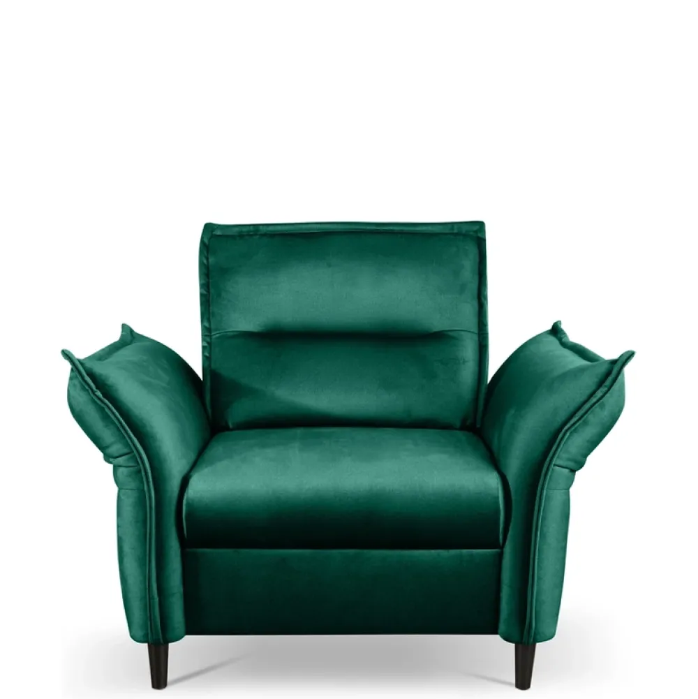 Fotele>LASKI Fotel welurowy MELIO zielony