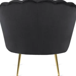 Fotele></noscript>MEBEL ELITE Fotel wypoczynkowy z podnóżkiem GISANO do salonu czarny welur