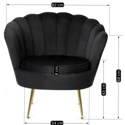 Fotele></noscript>MEBEL ELITE Fotel wypoczynkowy z podnóżkiem GISANO do salonu czarny welur