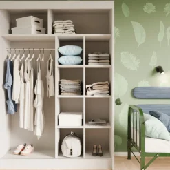 Zestawy Mebli Do Przedpokoju|Szafy Dwudrzwiowe>Arton Frezowana szafa przesuwna z lustrem do sypialni 150 cm ROYAL biały