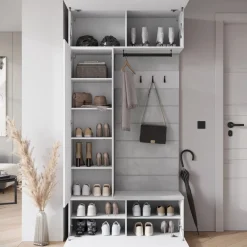 Garderoby|Zestawy Mebli Do Przedpokoju>BRATEX Garderoba do przedpokoju z lustrem TESSARO biały