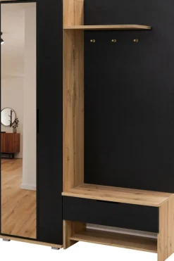 Garderoby|Zestawy Mebli Do Przedpokoju>Stolar Garderoba do przedpokoju z wieszakami lustrem 140 cm MONTE