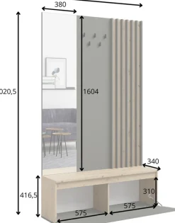 Garderoby|Zestawy Mebli Do Przedpokoju></noscript>MEBLOSIEK Garderoba do przedpokoju DORIOS dąb artisan front szary grafit