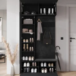 Garderoby>BRATEX Garderoba do przedpokoju TESSARO czarny grafit