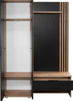 Garderoby|Zestawy Mebli Do Przedpokoju>Stolar Garderoba z lamelami i lustrem 140 cm do przedpokoju MONTE