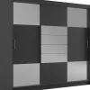 Szafy Trzydrzwiowe|Szafy Z Lustrem>Stolar Grafitowa dwudrzwiowa szafa przesuwna z lustrem 250 cm AMARA