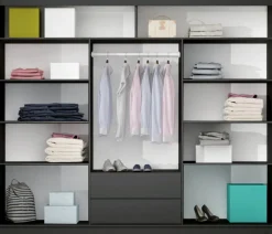 Szafy Trzydrzwiowe|Szafy Z Lustrem>Stolar Grafitowa dwudrzwiowa szafa przesuwna z lustrem 250 cm AMARA