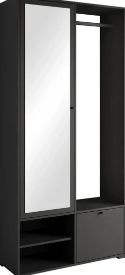 Garderoby>BRATEX owa garderoba z lustrem do przedpokoju 90 cm DORANO grafit