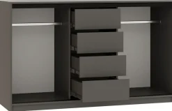Komody>BROMARKT owa komoda 160 cm z szufladami i drążkami do sypialni LOFT grafit
