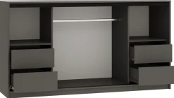 Komody>BROMARKT owa komoda do sypialni 180 cm z drążkiem szufladami LOFT grafit